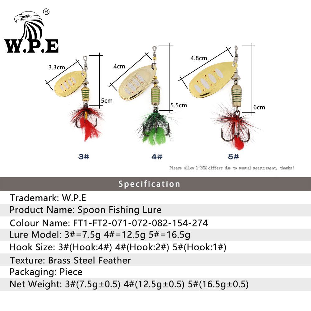W.P.E KOMODO Spinner Lure 2pcs - Fishing Lure Spinnerbait recension och pris